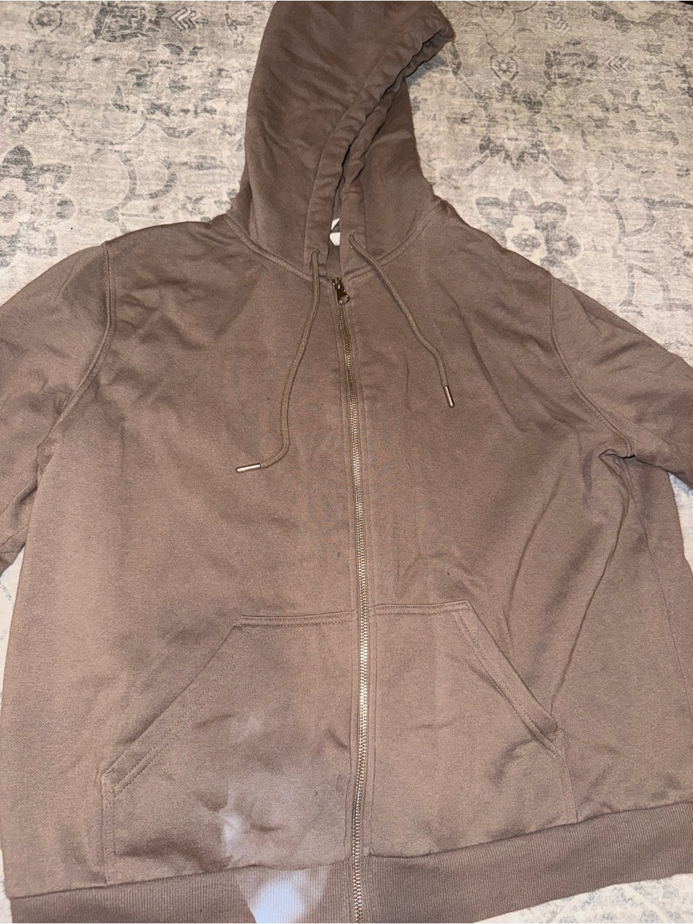 H&M Brown Full-Zip Hoodie with Drawstring